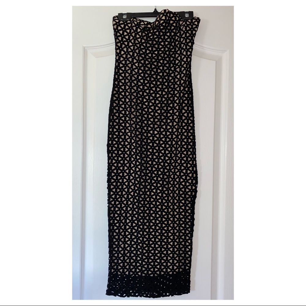 Black Strapless MIDI Dress